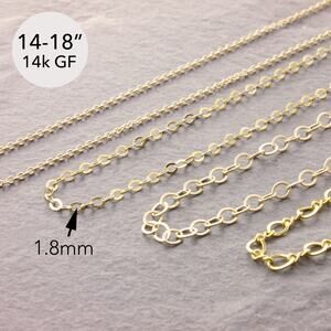 14/16/18" Delicate Chain Necklace, gold thin chain, gold choker (355-1gf-sp)